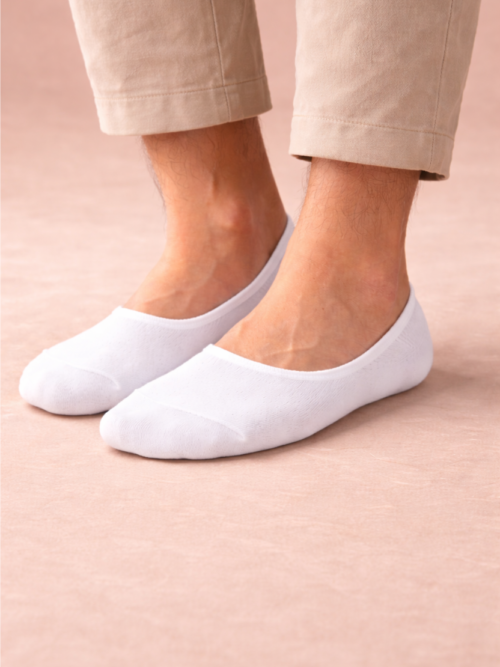 Gurajo Paris Men’s Invisible Loafer Socks – White