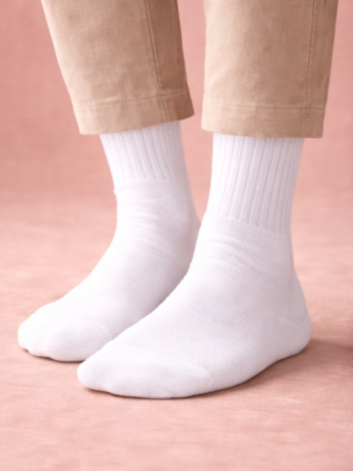 Gurajo Paris Men’s Crew Socks – White
