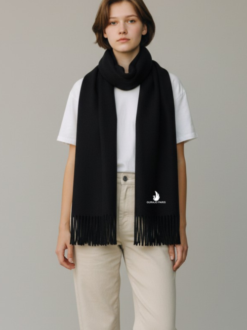 Gurajo Paris Women’s Cashmere Scarf – Black