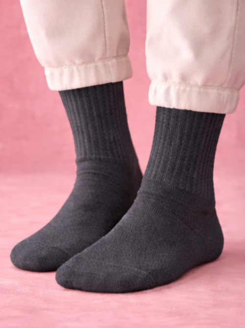 Gurajo Paris Women’s Crew Socks – Charcoal Black