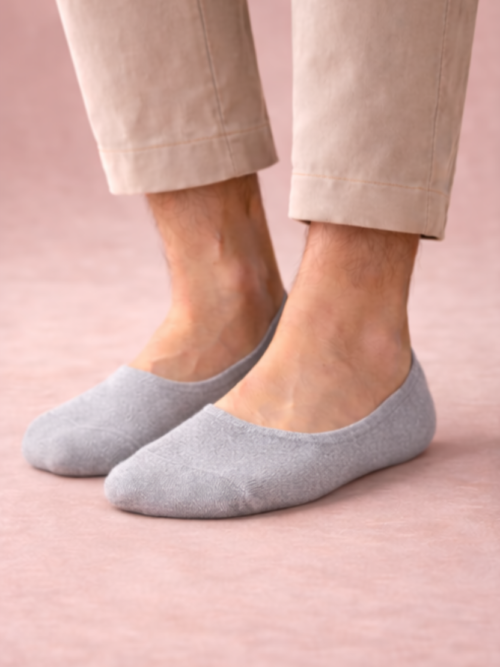 Gurajo Paris Men’s Invisible Loafer Socks – Grey