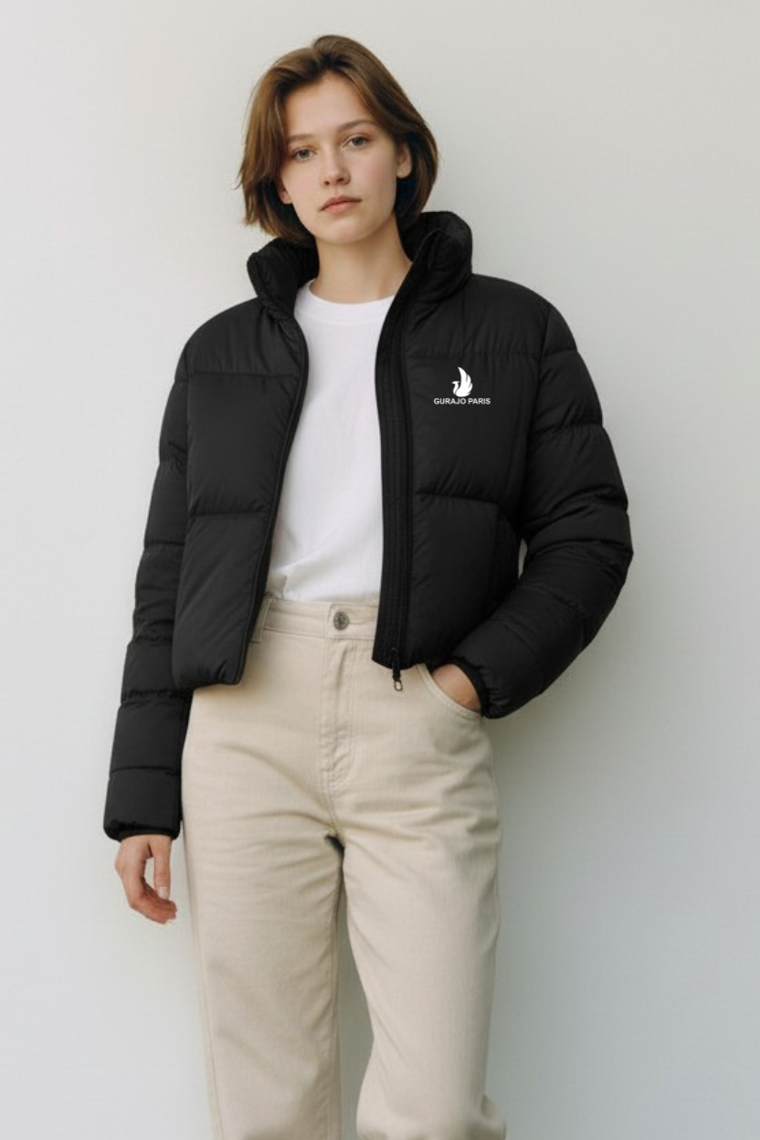 Gurajo Paris Women’s Classic Puffer Jacket – Black