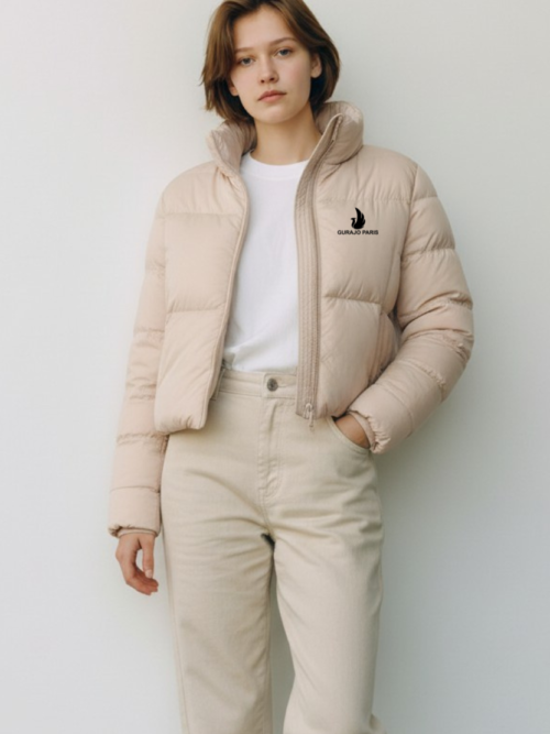 Gurajo Paris Women’s Classic Puffer Jacket – Beige