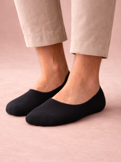 Gurajo Paris Men’s Invisible Loafer Socks – Black
