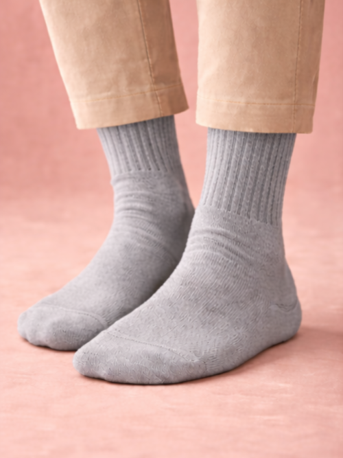 Gurajo Paris Men’s Crew Socks – Grey