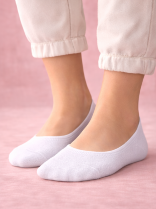Gurajo Paris Women’s Loafer Socks – White