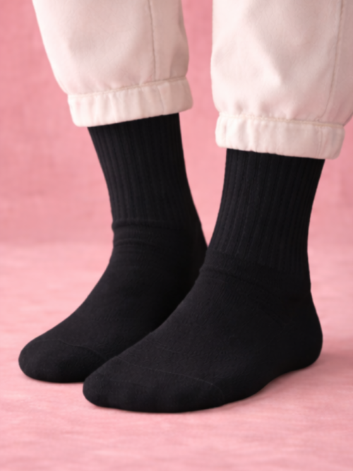 Gurajo Paris Women’s Crew Socks – Black