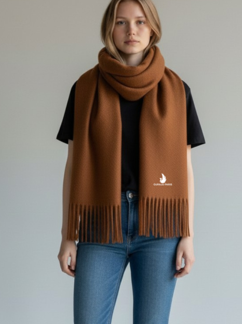 Gurajo Paris Women’s Cashmere Scarf – Camel Brown