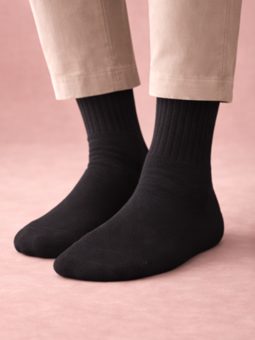 Gurajo Paris Men’s Crew Socks – Black