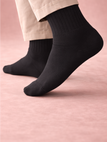 Gurajo Paris Men’s Crew Socks – Black