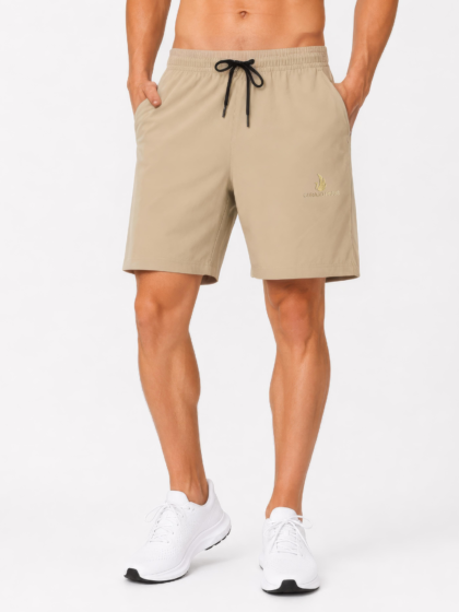 Men’s Relaxed Fit Sports Shorts – Beige