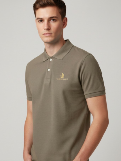 Men’s Cool Brown Cotton Matty Half Sleeve Polo T-Shirt