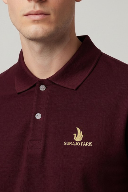 Men’s Maroon Cotton Matty Half Sleeve Polo T-Shirt - Image 4