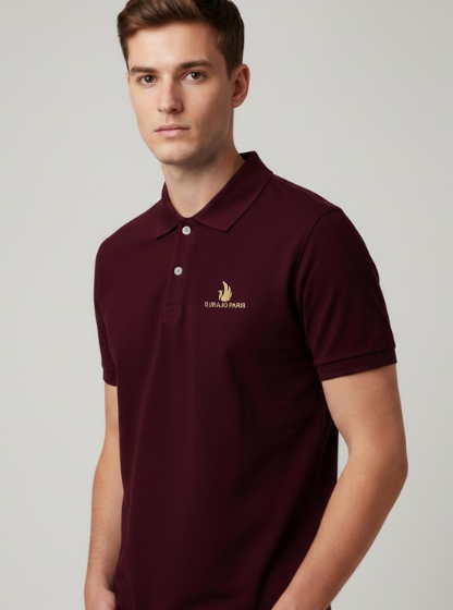 Men’s Maroon Cotton Matty Half Sleeve Polo T-Shirt