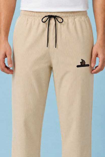 Men’s Light Beige Check Terry Plain Lower - Image 2