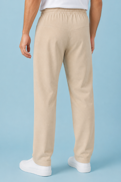 Men’s Light Beige Check Terry Plain Lower - Image 3