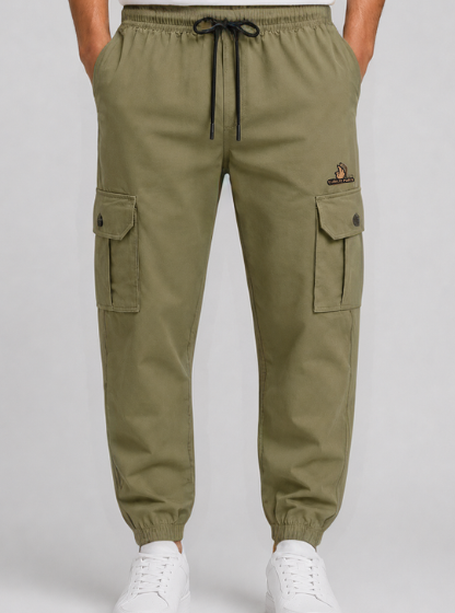 Men’s Light Olive Terry Cargo Joggers