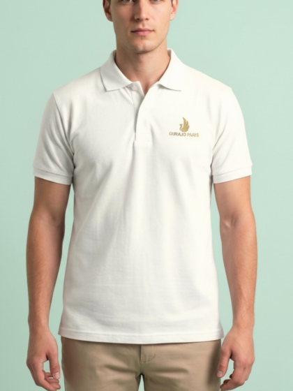 Men’s Creamish White Cotton Matty Half Sleeve Polo T-Shirt