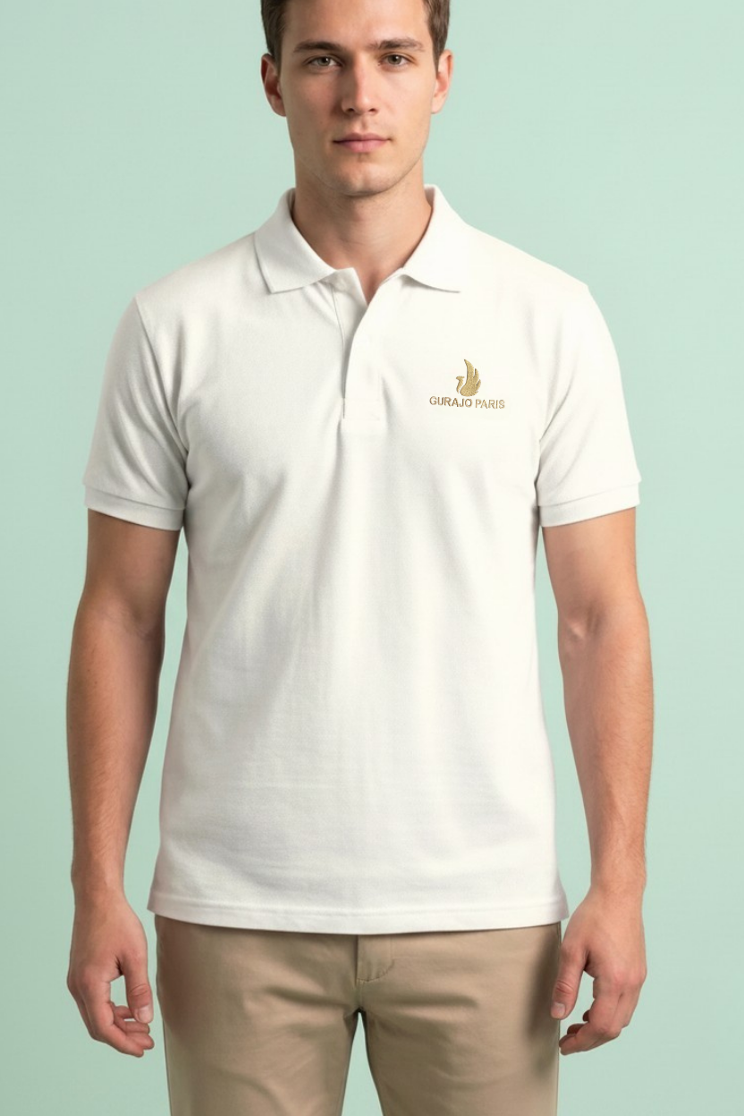 Men’s Creamish White Cotton Matty Half Sleeve Polo T-Shirt